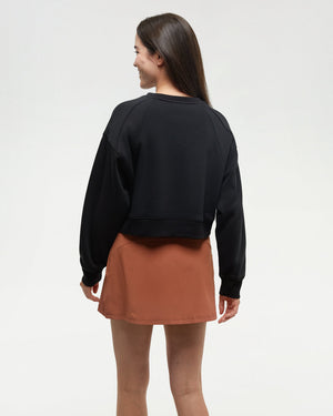 Black-Crew-Neck-Oversized-Cropped-Sweatshirt