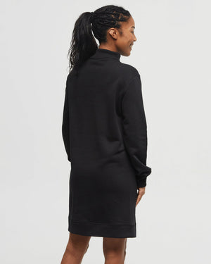 Black-Mock-Neck-Sweater-Dress