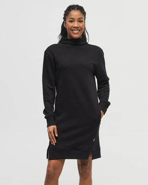 Black-Mock-Neck-Sweater-Dress