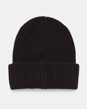 Black-Organic-Cotton-Ribbed-Double-Fold-Beanie