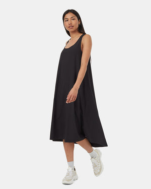 Black-Relaxed-A-line-Sleeveless-Midi-Dress