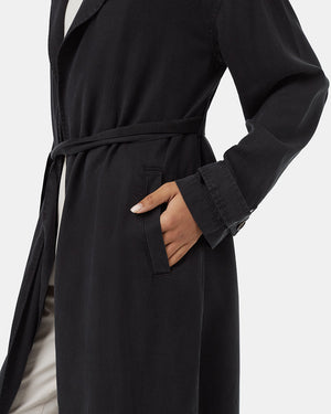 Black-Relaxed-Belted-Midi-Length-Trench-Coat