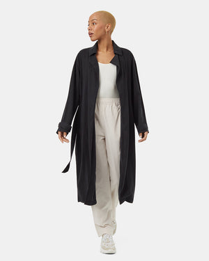 Black-Relaxed-Belted-Midi-Length-Trench-Coat