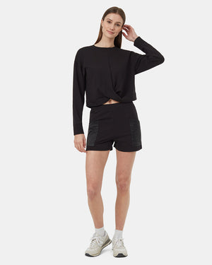 Black-Ribbed-Crew-Neck-Twisted-Front-Sweatshirt