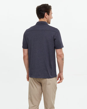 Blue-Basic-Button-Up-Shortsleeve-Shirt