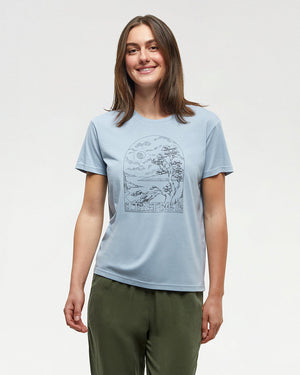 Blue-Crew-Neck-Graphic-Shortsleeve-T-Shirt