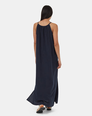 Blue-High-Neck-Or-Scoop-Neck-Reversible-Maxi-Dress