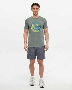 Blue-Mens-Casual-Hemp-Shorts