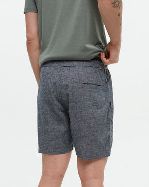 Blue-Mens-Casual-Hemp-Shorts