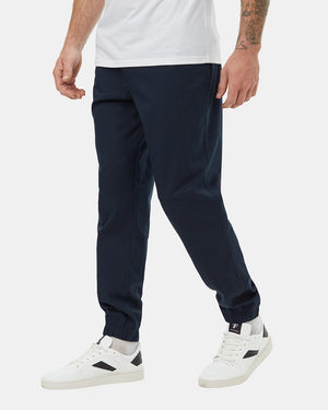 Blue-Mid-Rise-Full-Length-Tapered-Sweatpants