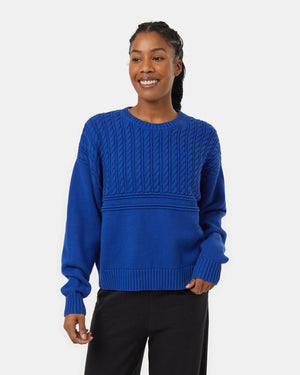 Blue-Organic-Cotton-Cable-Sweater