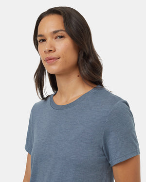 Blue-Recycled-Polyester-Crew-Neck-T-Shirt