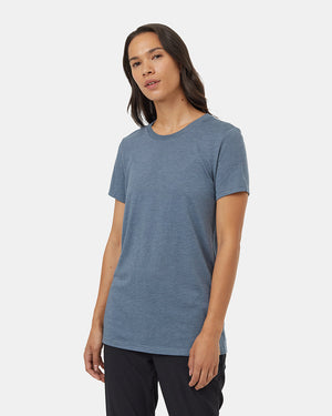 Blue-Recycled-Polyester-Crew-Neck-T-Shirt