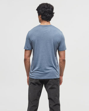 Blue-Recycled-Polyester-Crew-Neck-Tee