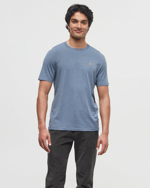 Blue-Recycled-Polyester-Crew-Neck-Tee