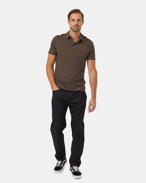 Brown-Mens-Short-Sleeve-Polo-Neck-T-Shirt