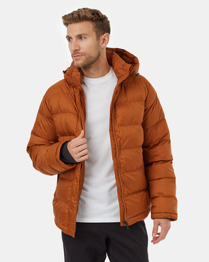 Brown-Water-Resistant-Mid-Length-Puffer-Jacket