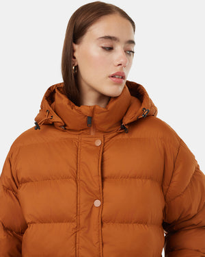 Brown-Water-Resistant-Mid-Length-Puffer-Jacket