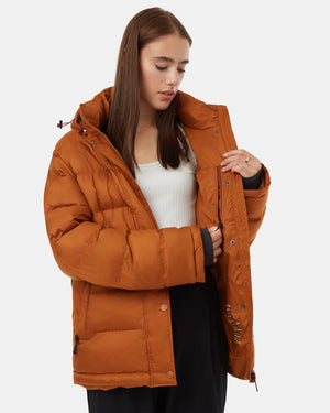 Brown-Water-Resistant-Mid-Length-Puffer-Jacket