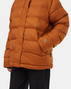 Brown-Water-Resistant-Mid-Length-Puffer-Jacket