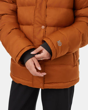 Brown-Water-Resistant-Mid-Length-Puffer-Jacket