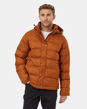 Brown-Water-Resistant-Mid-Length-Puffer-Jacket