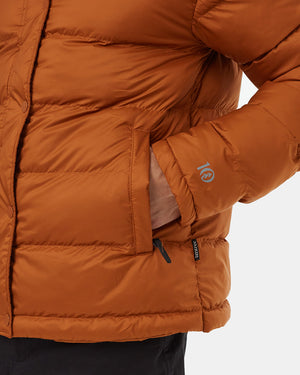 Brown-Water-Resistant-Mid-Length-Puffer-Jacket