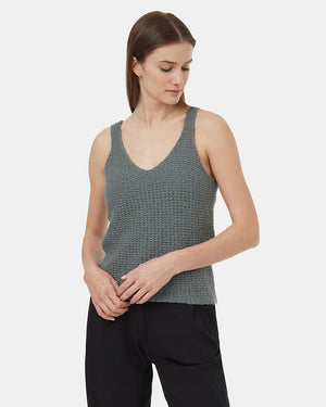 Green-Cotton-V-Neck-Sweater-Tank-Top