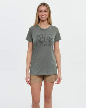 Green-Crew-Neck-Graphic-Shortsleeve-T-Shirt