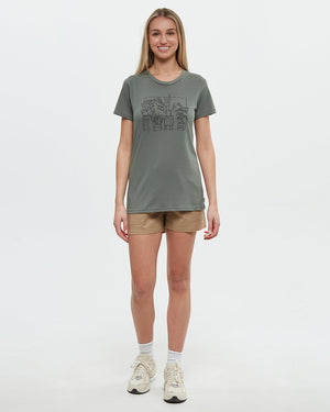 Green-Crew-Neck-Graphic-Shortsleeve-T-Shirt