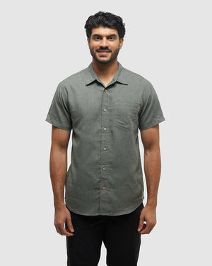 Green-Hemp-Button-Up-Shortsleeve-Shirt