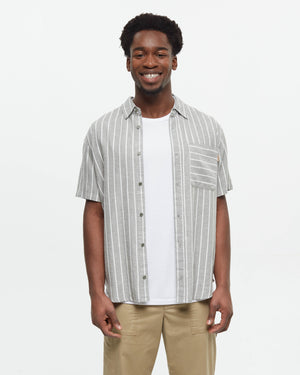 Green-Mens-Hemp-Button-Up-Short-Sleeve-Shirt