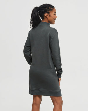 Green-Mock-Neck-Sweater-Dress