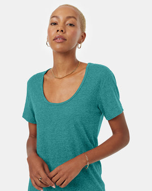 Green-Womens-Hemp-Scoop-Neck-Top