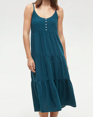 Green-Womens-Hemp-Tiered-Cami-Dress