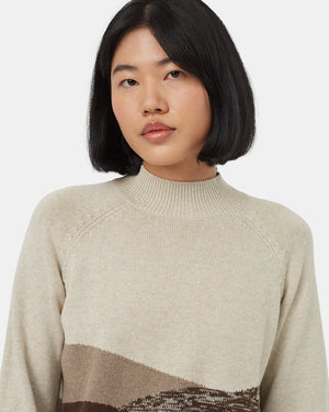 Oatmeal-Brown-Organic-Cotton-Jacquard-Sweater