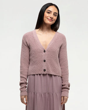 Pink-Relaxed-Drop-Shoulder-Cardigan-Sweater