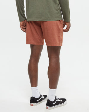 Red-Mens-Casual-Hemp-Shorts