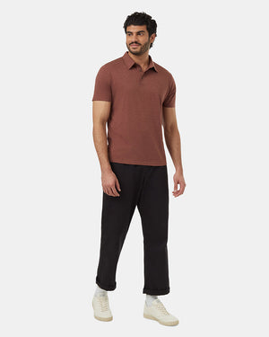 Red-Mens-Short-Sleeve-Polo-Neck-T-Shirt