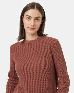 Red-Womens-Organic-Cotton-Knit-Sweater