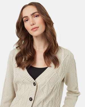 Oatmeal-Organic-Cotton-V-Neck-Cropped-Cardigan