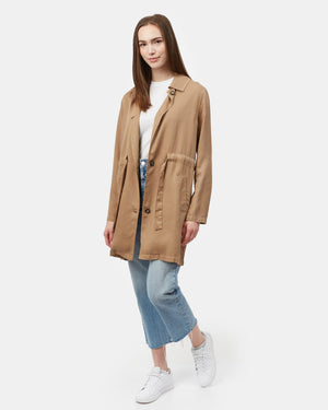 Beige Women's Longsleeve Collared Jacket