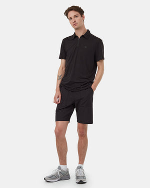 Black-Recycled-Polyester-Short-Sleeve-Polo-T-Shirt