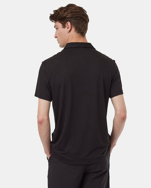 Black-Recycled-Polyester-Short-Sleeve-Polo-T-Shirt