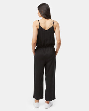 Black Women's Cropped Wide Leg Jumpsuit