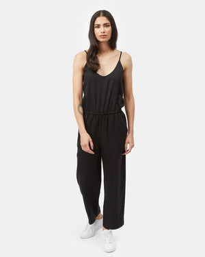 Black Women's Cropped Wide Leg Jumpsuit