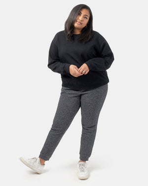 Black Women's Fleece Long Sleeve Sweatshirt