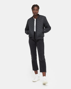 Black  Women's Insulated Bomber Jacket