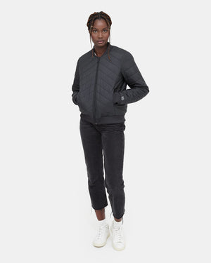 Black  Women's Insulated Bomber Jacket