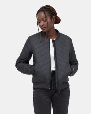 Black  Women's Insulated Bomber Jacket